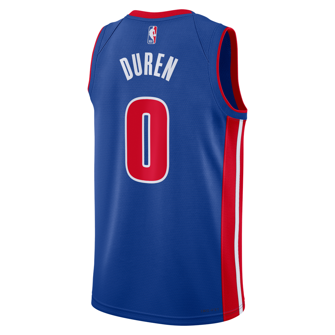 Detroit Pistons Jalen Duren Nike Unisex Swingman Jersey - Icon Edition - Blue Team Jersey Sports Fan Apparel