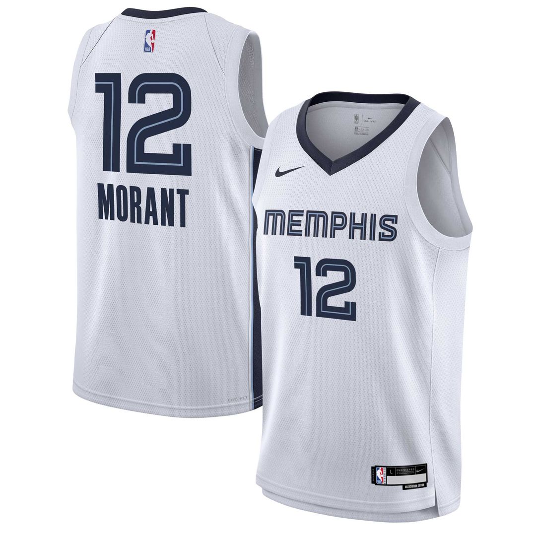 Memphis Grizzlies Ja Morant Nike Youth Swingman Jersey - Association Edition - White Team Jersey Sports Fan Apparel