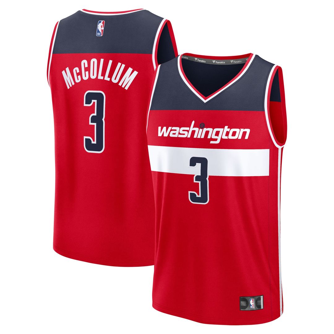 Washington Wizards CJ McCollum Fanatics Fast Break Replica Player Jersey - Icon Edition - Red Team Jersey Sports Fan Apparel