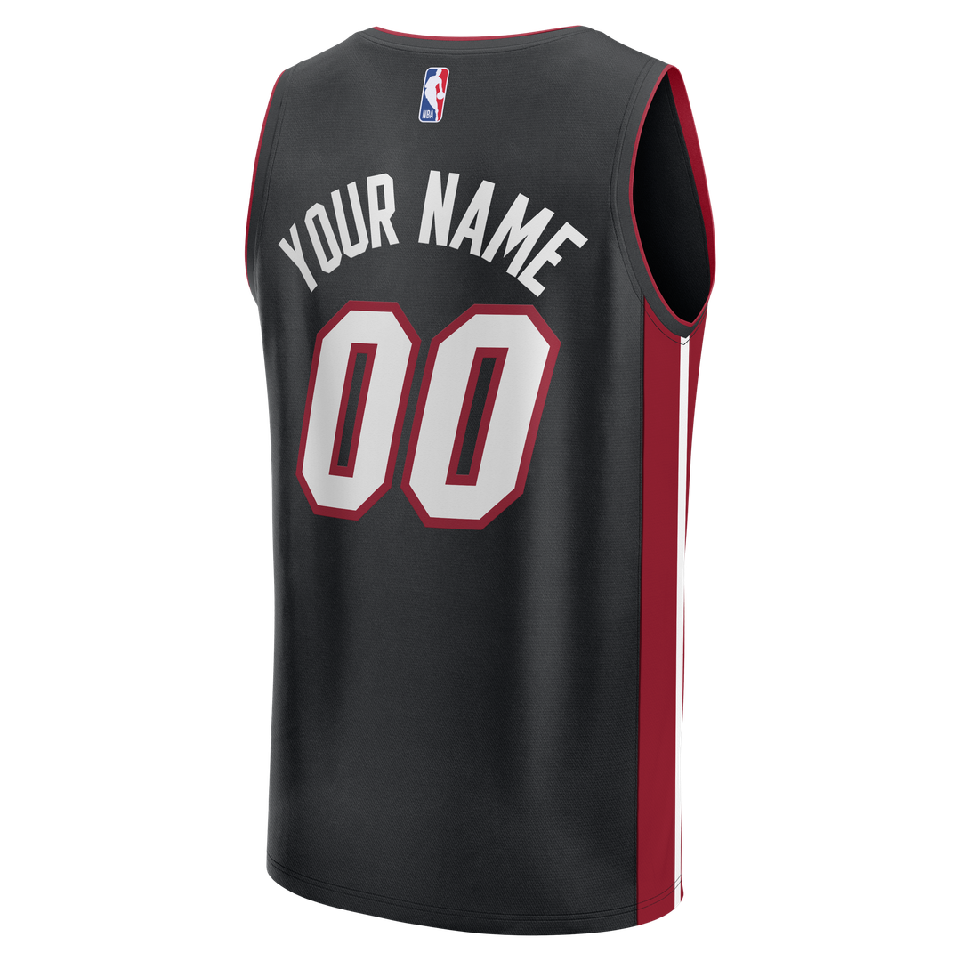Miami Heat Fanatics Fast Break Custom Jersey - Icon Edition - Black Team Jersey Sports Fan Apparel