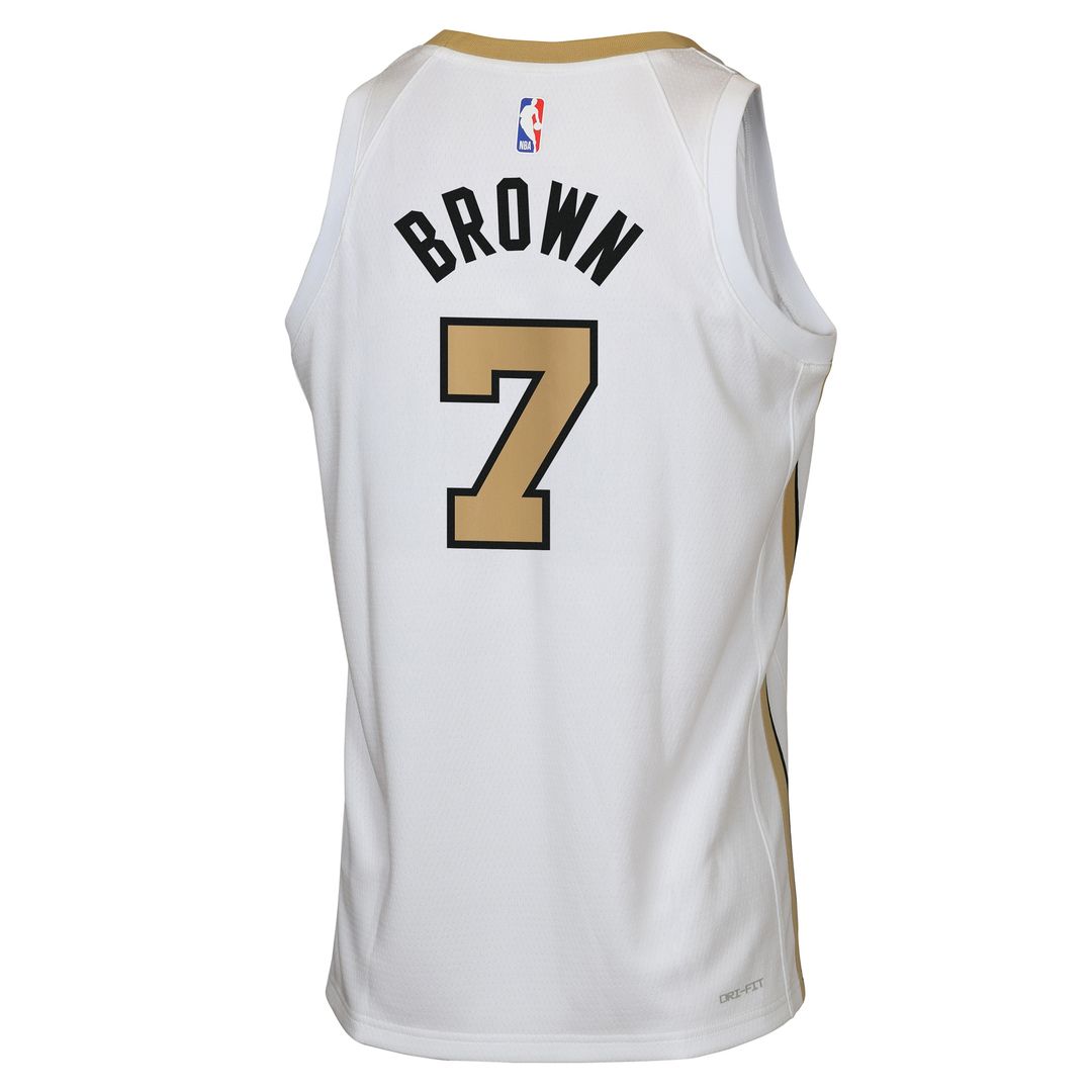 Boston Celtics Jaylen Brown Nike Youth 2025/26 City Edition Swingman Jersey - White Team Jersey Sports Fan Apparel