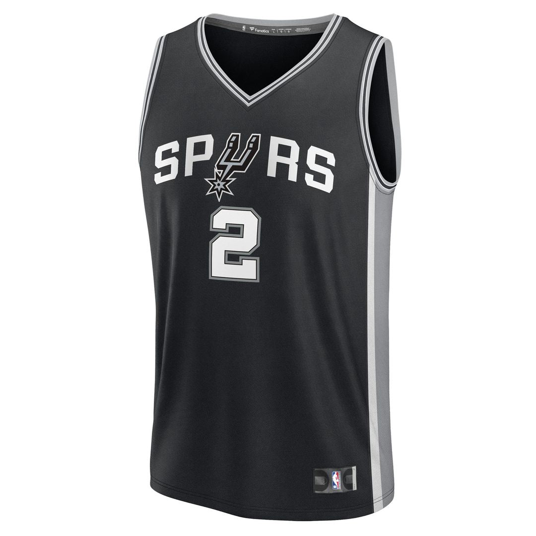 San Antonio Spurs Dylan Harper Fanatics 2025 NBA Draft First Round Pick Fast Break Replica Jersey - Icon Edition - Black Team Jersey Sports Fan Appare