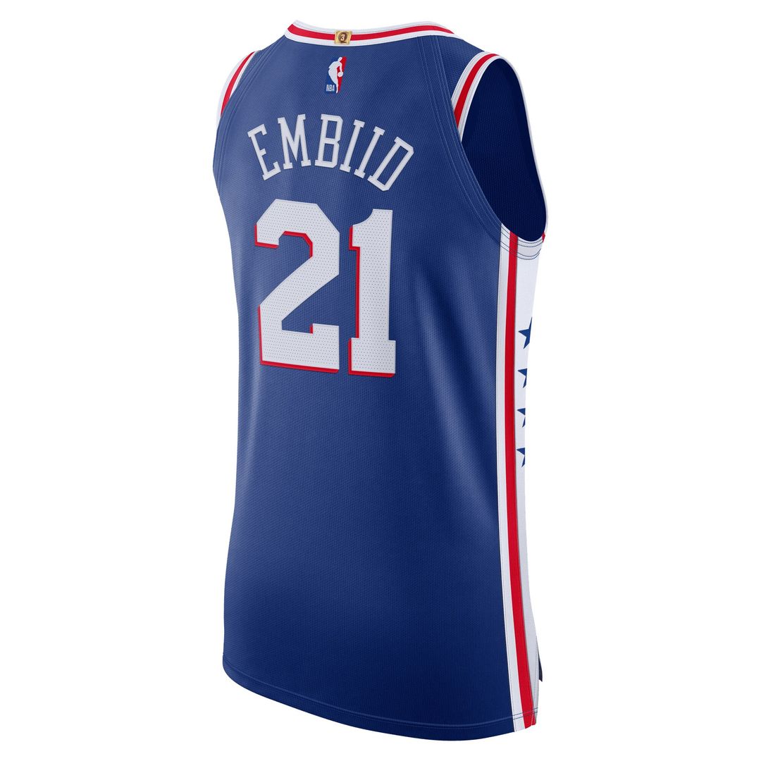 Philadelphia 76ers Joel Embiid Nike Authentic Jersey - Icon Edition - Royal Team Jersey Sports Fan Apparel