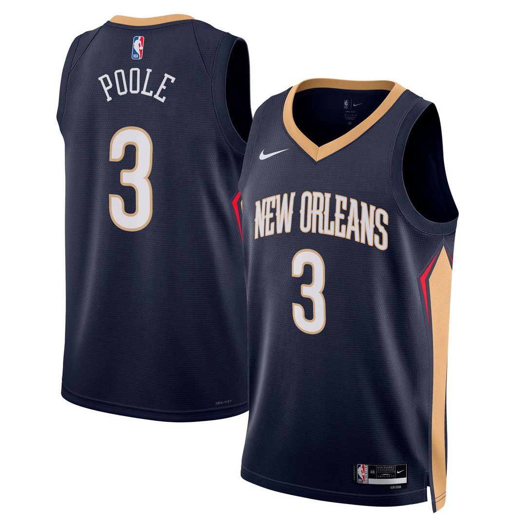 New Orleans Pelicans Jordan Poole Nike Unisex Swingman Jersey - Navy - Icon Edition Team Jersey Sports Fan Apparel