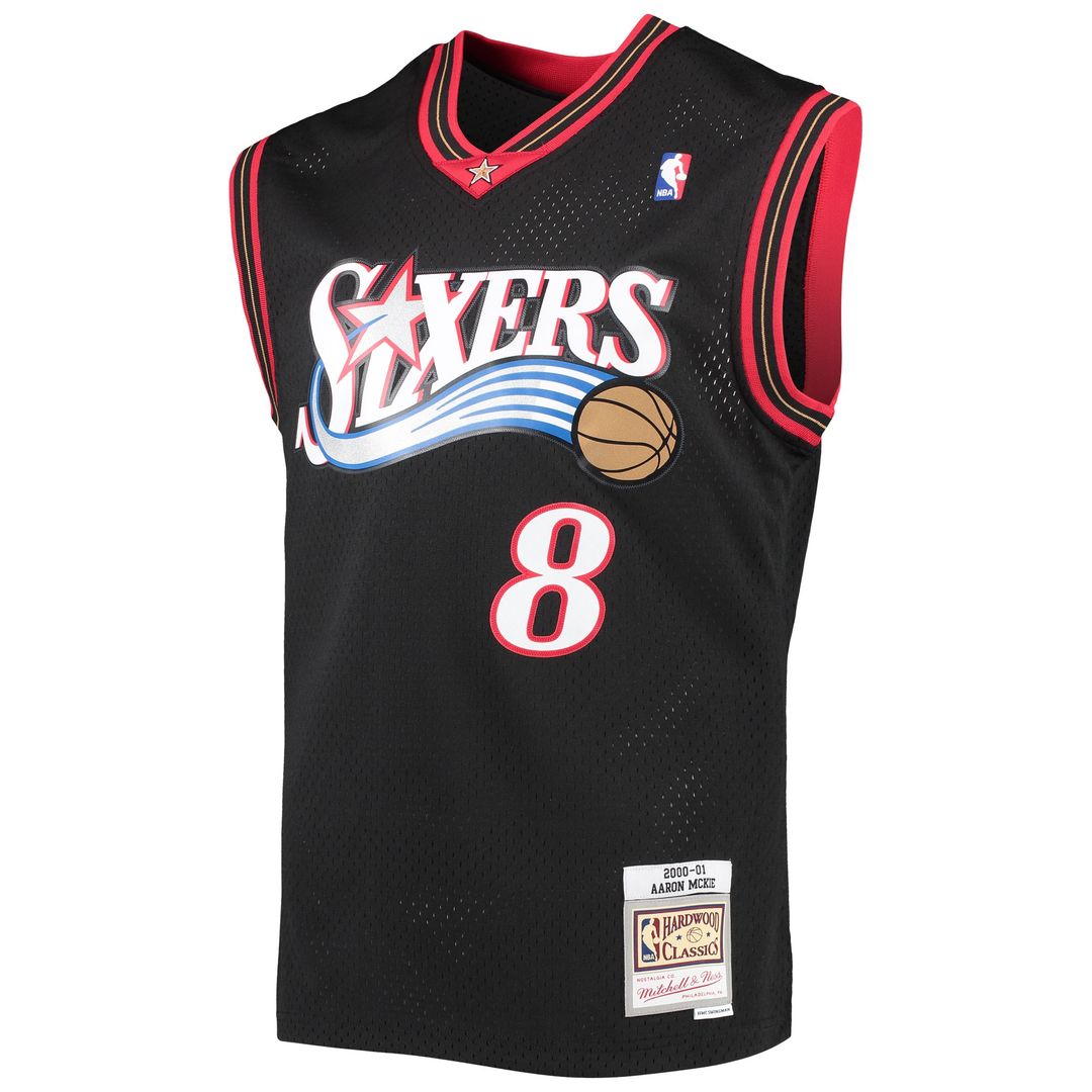 Philadelphia 76ers Aaron McKie Mitchell & Ness Hardwood Classics Swingman Jersey - Black Team Jersey Sports Fan Apparel
