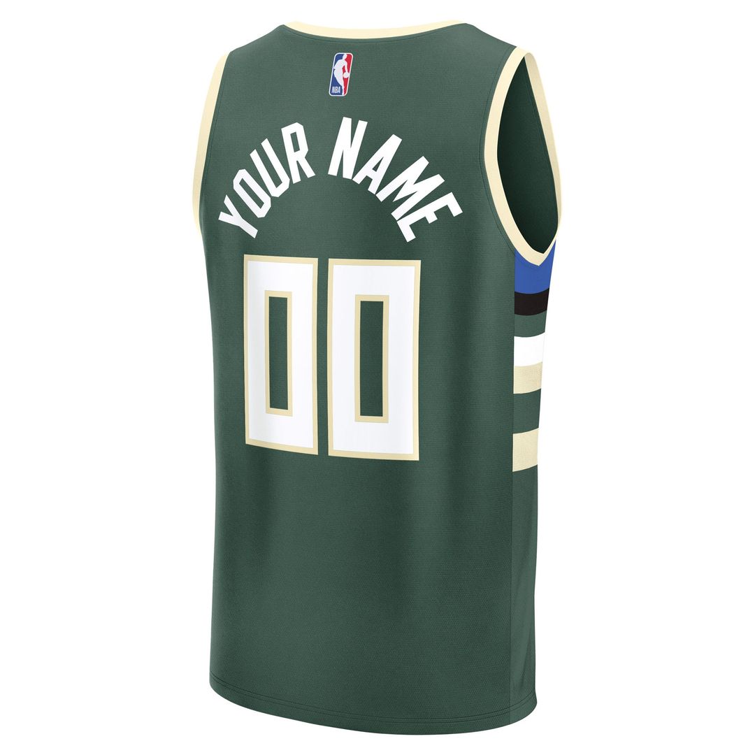 Milwaukee Bucks Fanatics Youth Fast Break Custom Replica Jersey - White - Association Edition Team Jersey Sports Fan Apparel