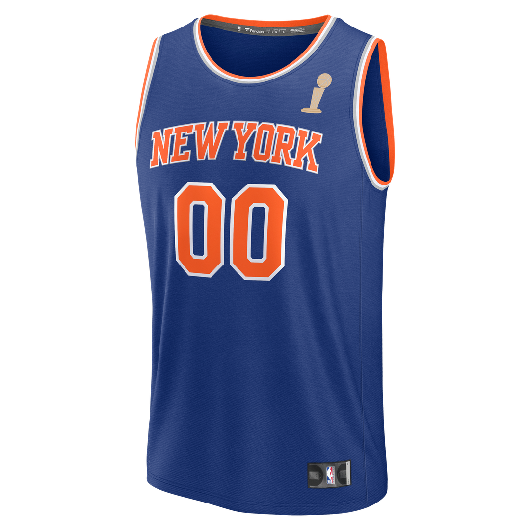 New York Knicks Fanatics Youth 2026 NBA Finals Fast Break Custom Jersey - Icon Edition - Blue Team Jersey Sports Fan Apparel