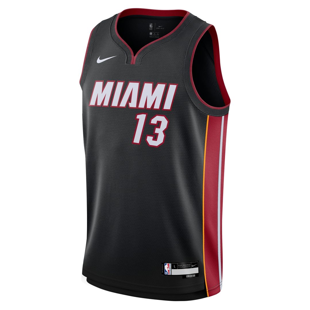 Miami Heat Bam Adebayo Nike Youth Swingman Jersey - Icon Edition - Black Team Jersey Sports Fan Apparel