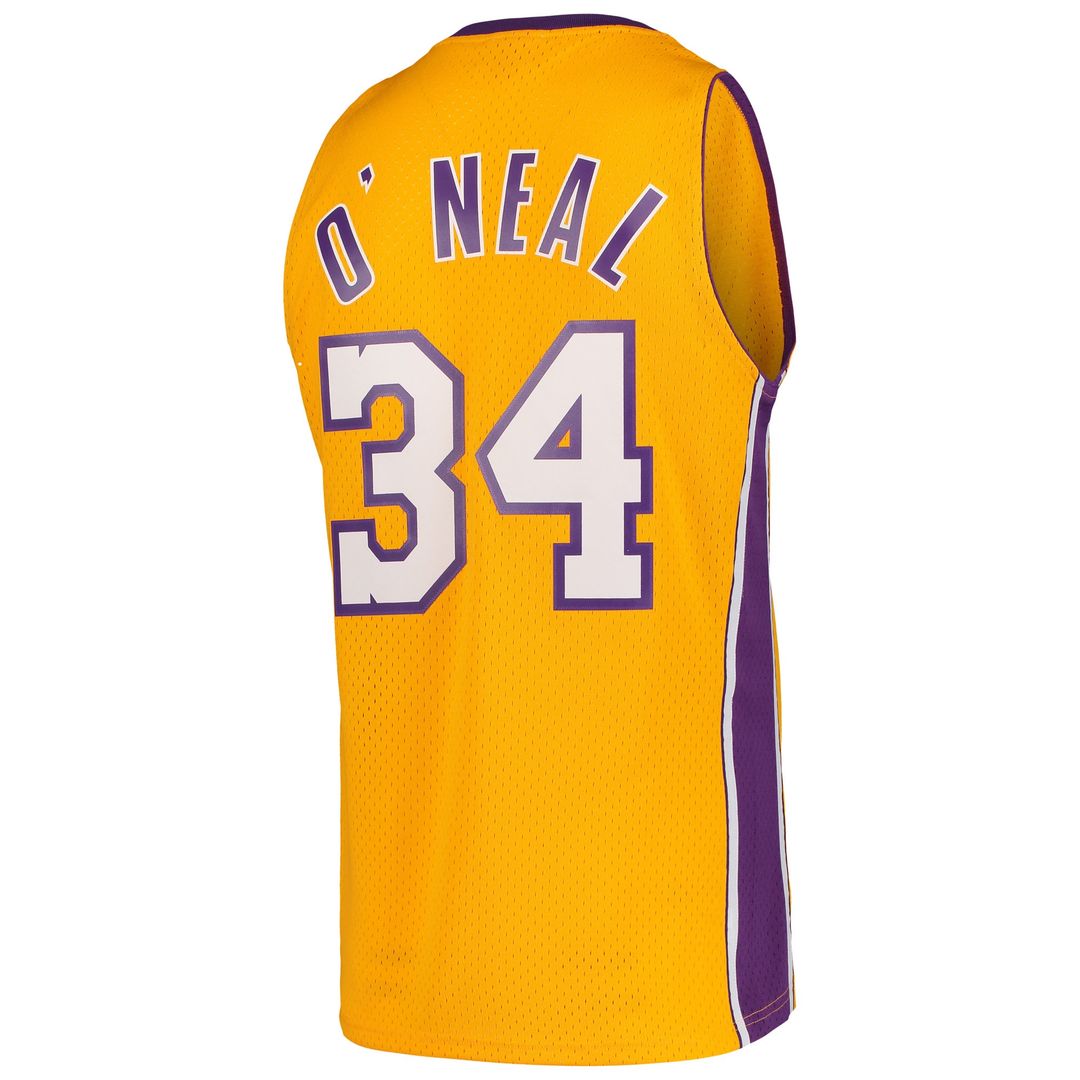 Los Angeles Lakers Shaquille O'Neal Mitchell & Ness Hardwood Classics Swingman Jersey - Gold Team Jersey Sports Fan Apparel