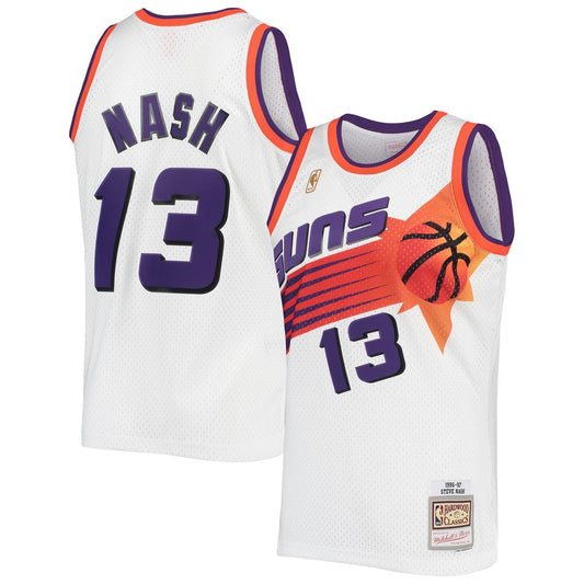 Phoenix Suns Steve Nash Mitchell & Ness 1996/97 Hardwood Classics Swingman Jersey - White Team Jersey Sports Fan Apparel
