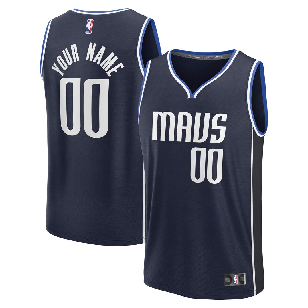 Dallas Mavericks Fanatics Fast Break Custom Jersey - Statement Edition - Navy Team Jersey Sports Fan Apparel
