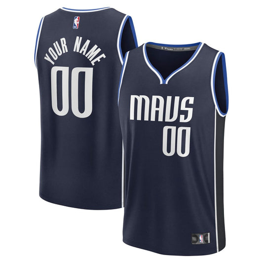 Dallas Mavericks Fanatics Fast Break Custom Jersey - Statement Edition - Navy Team Jersey Sports Fan Apparel