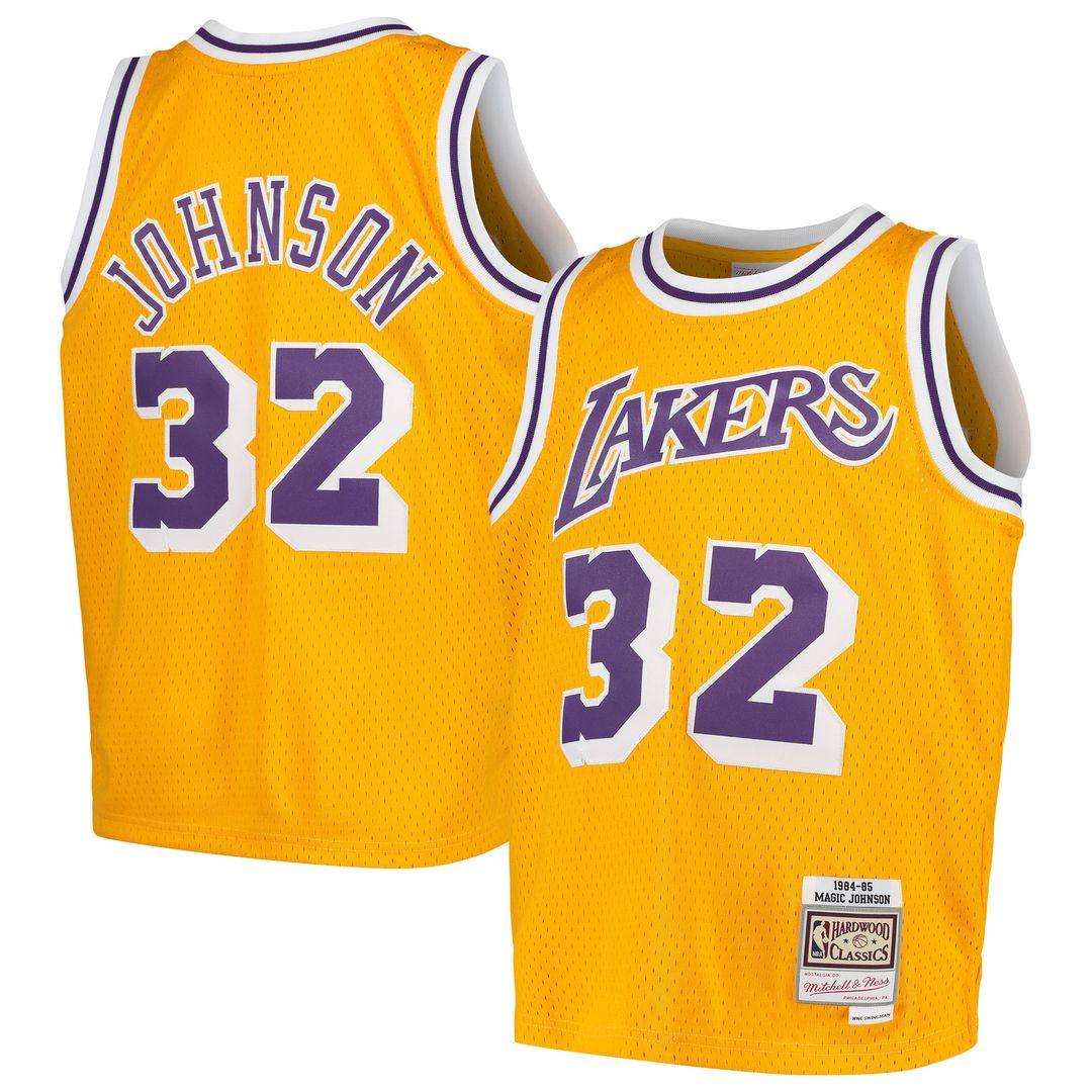 Los Angeles Lakers Magic Johnson Mitchell & Ness Youth Swingman Throwback Jersey - Gold Team Jersey Sports Fan Apparel