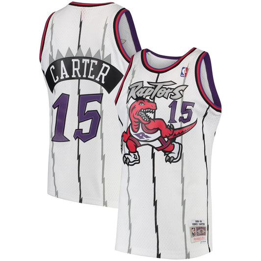 Toronto Raptors Vince Carter Mitchell & Ness 1998/99 Hardwood Classics Swingman Jersey - White Team Jersey Sports Fan Apparel