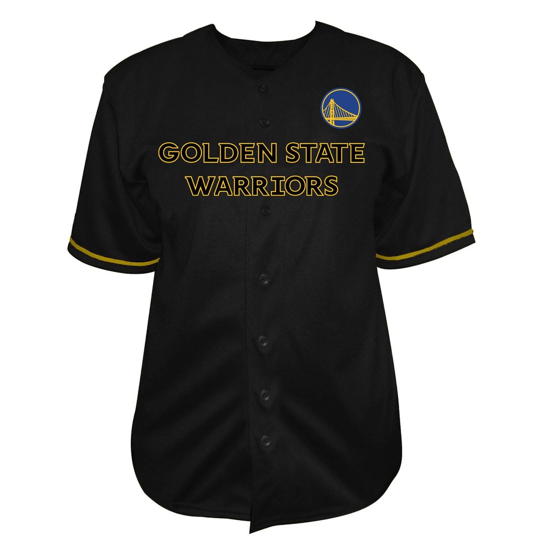 Golden State Warriors Fanatics Big & Tall Pop Full - Button Jersey - Black Team Jersey Sports Fan Apparel
