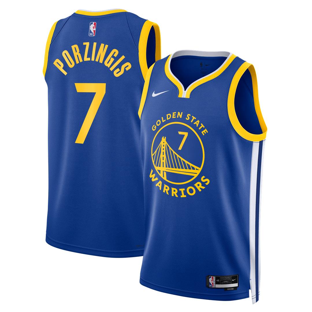 Golden State Warriors Kristaps Porziņģis Nike Unisex Swingman Jersey - Icon Edition - Royal Team Jersey Sports Fan Apparel