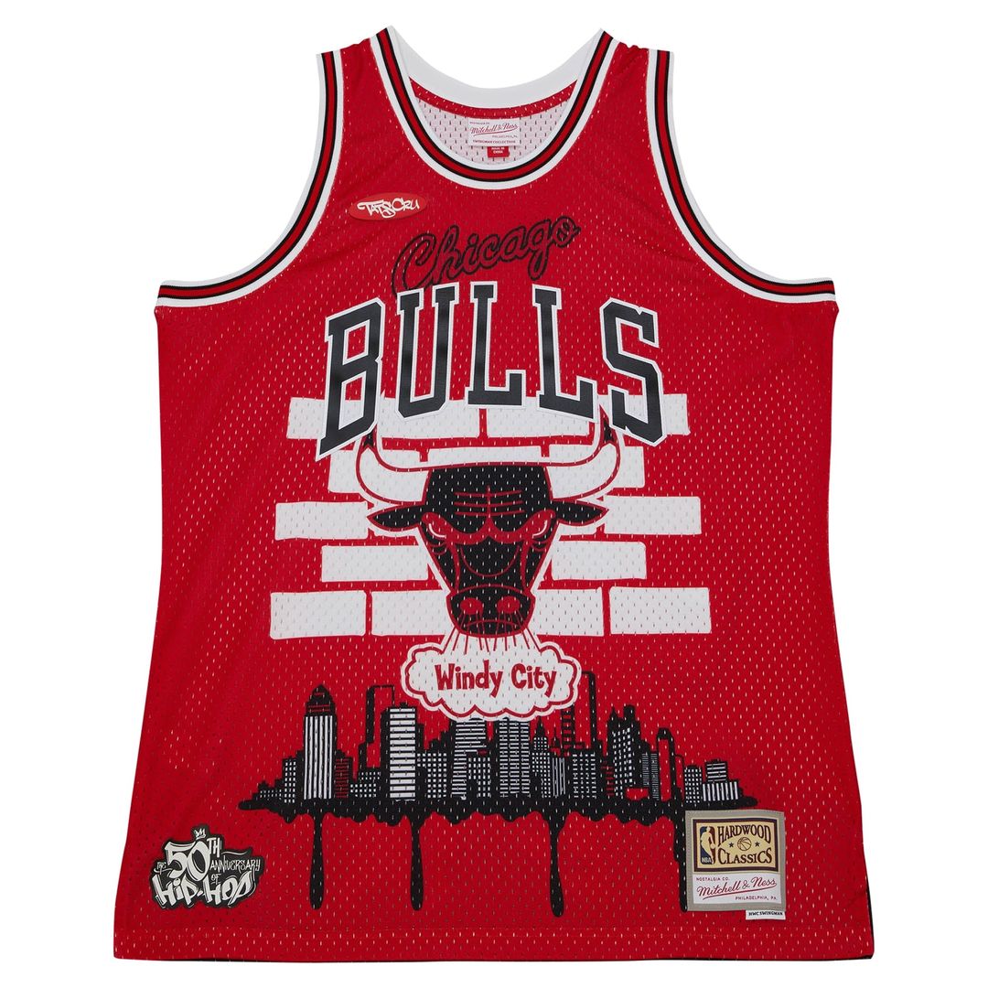 Chicago Bulls Mitchell & Ness x Tats Cru Hardwood Classics Fashion Jersey - Red Team Jersey Sports Fan Apparel