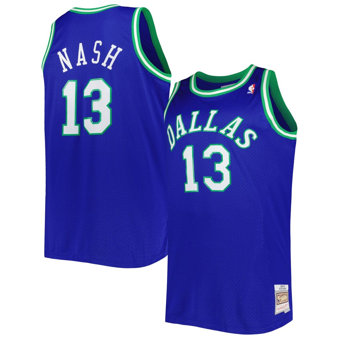 Dallas Mavericks Steve Nash Mitchell & Ness Big & Tall Hardwood Classics 1998/99 Swingman Jersey - Blue Team Jersey Sports Fan Apparel