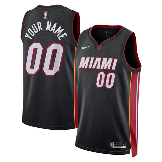 Miami Heat Nike Unisex Swingman Custom Jersey Black - Icon Edition Team Jersey Sports Fan Apparel