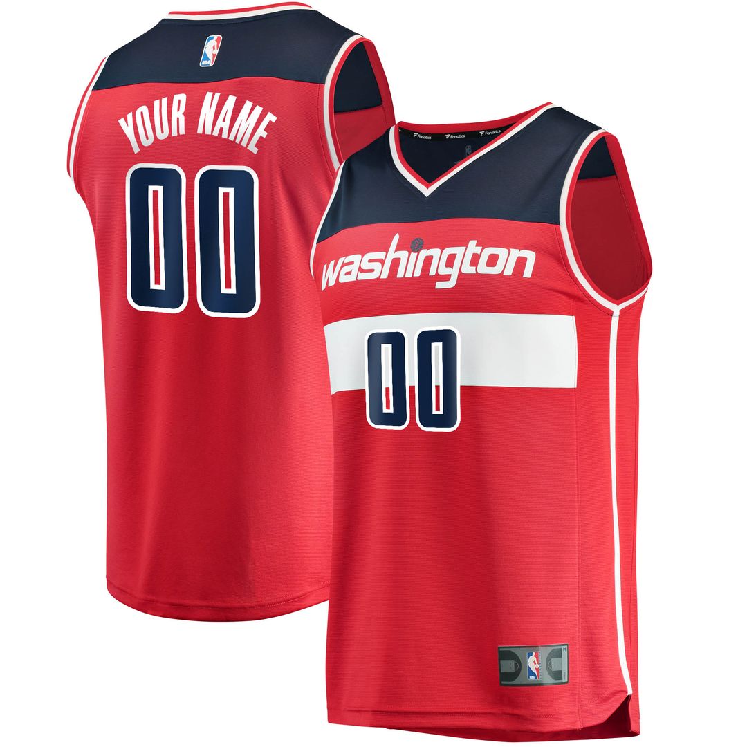 Washington Wizards Fanatics Fast Break Custom Replica Jersey Red - Icon Edition Team Jersey Sports Fan Apparel