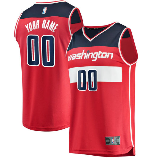 Washington Wizards Fanatics Fast Break Custom Replica Jersey Red - Icon Edition Team Jersey Sports Fan Apparel