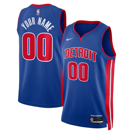 Detroit Pistons Nike Unisex Swingman Custom Jersey Blue - Icon Edition Team Jersey Sports Fan Apparel