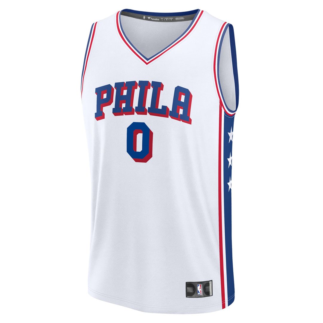 Philadelphia 76ers Tyrese Maxey Fanatics Fast Break Replica Player Jersey - Association Edition - White Team Jersey Sports Fan Apparel
