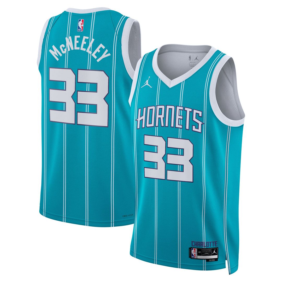 Charlotte Hornets Liam McNeeley Jordan Brand Unisex Swingman Jersey - Teal - Icon Edition Team Jersey Sports Fan Apparel