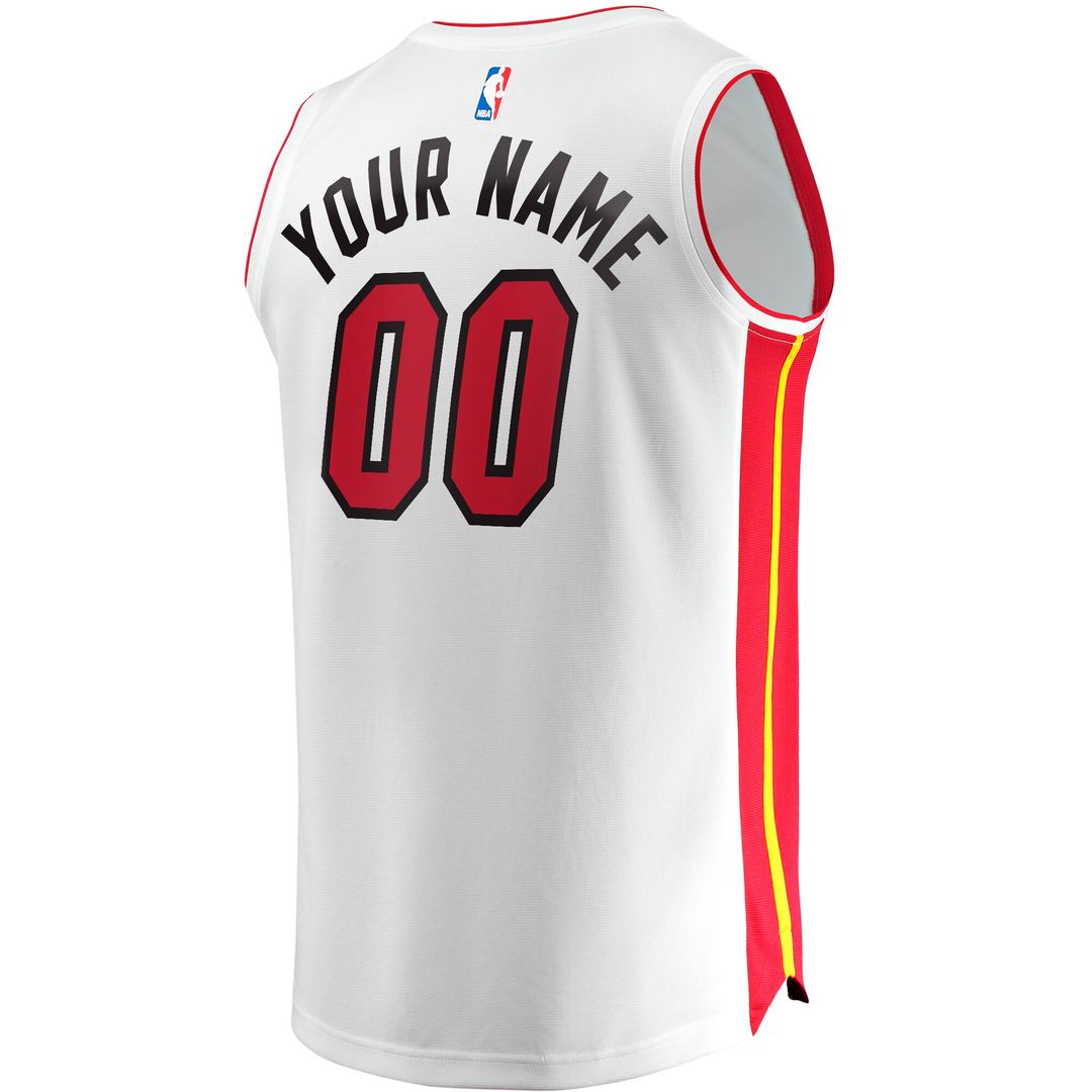 Miami Heat Fanatics Youth Fast Break Custom Replica Jersey - White - Association Edition Team Jersey Sports Fan Apparel
