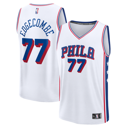 Philadelphia 76ers VJ Edgecombe Fanatics Fast Break Replica Jersey - White - Association Edition Team Jersey Sports Fan Apparel