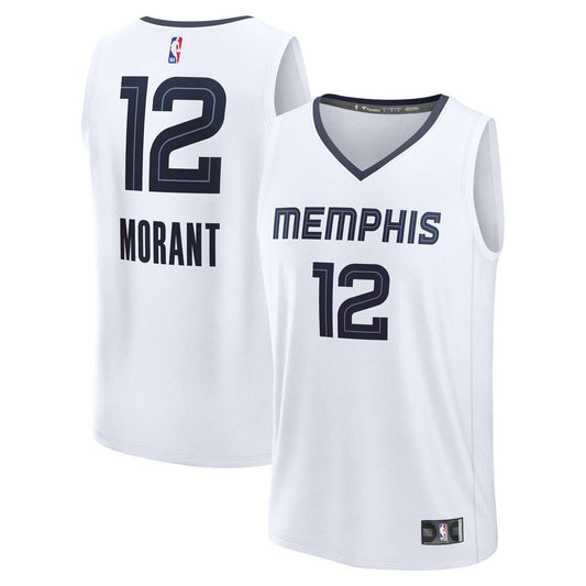 Memphis Grizzlies Ja Morant Fanatics Fast Break Replica Player Jersey - Association Edition - White Team Jersey Sports Fan Apparel