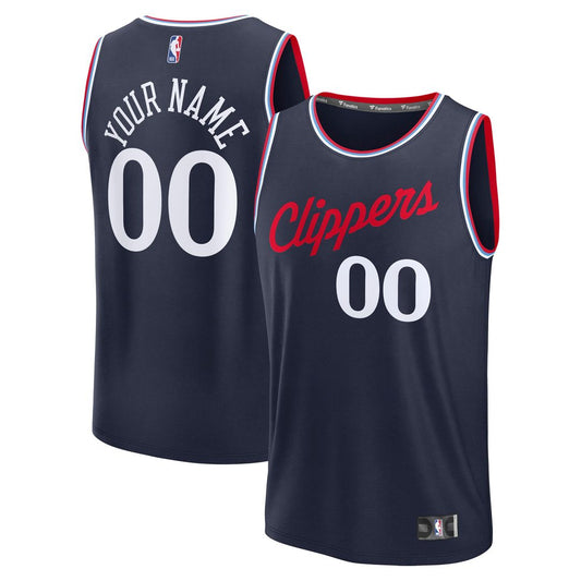 LA Clippers Fanatics Youth Fast Break Custom Replica Jersey - Navy - Icon Edition Team Jersey Sports Fan Apparel