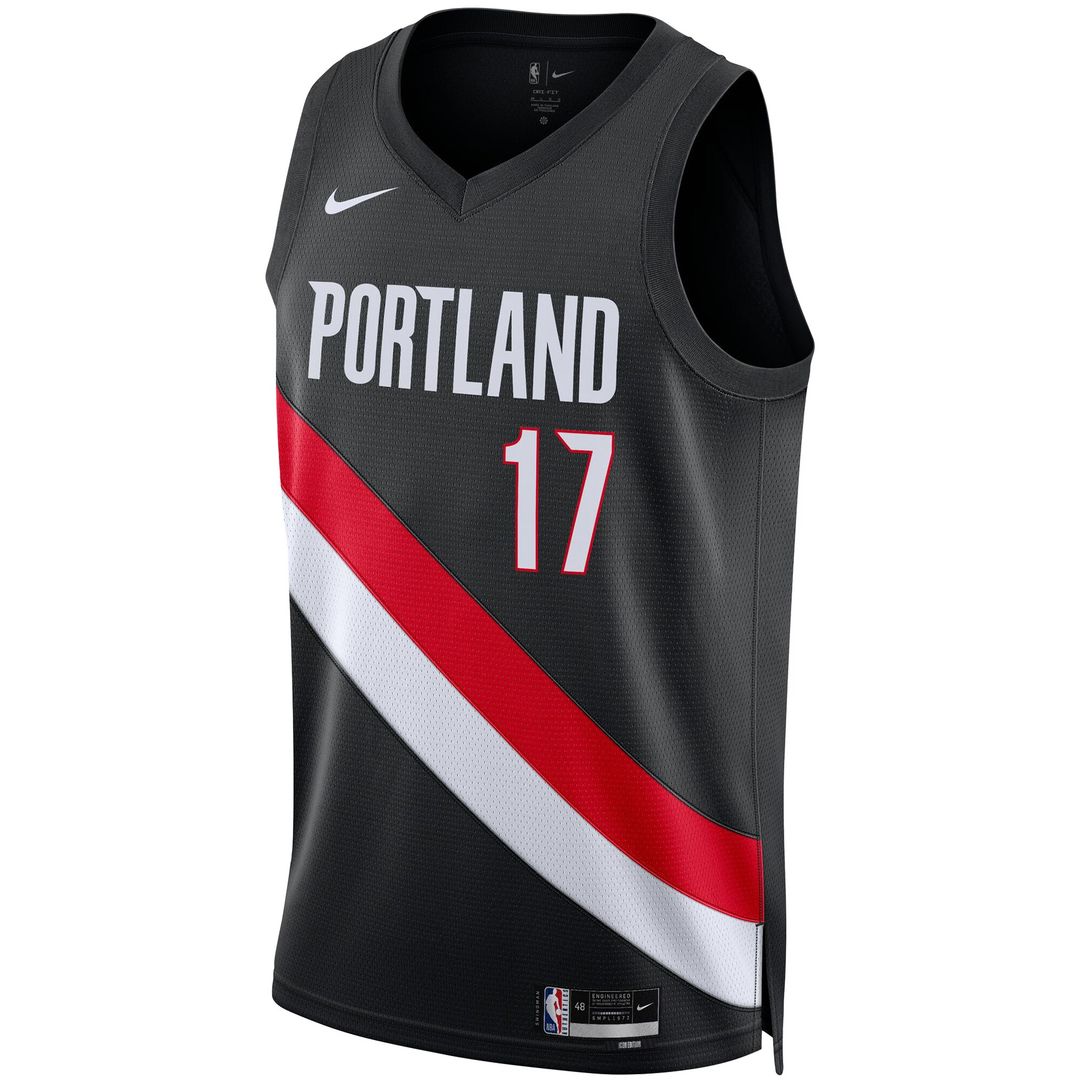Portland Trail Blazers Shaedon Sharpe Nike Unisex Swingman Jersey - Icon Edition - Black Team Jersey Sports Fan Apparel