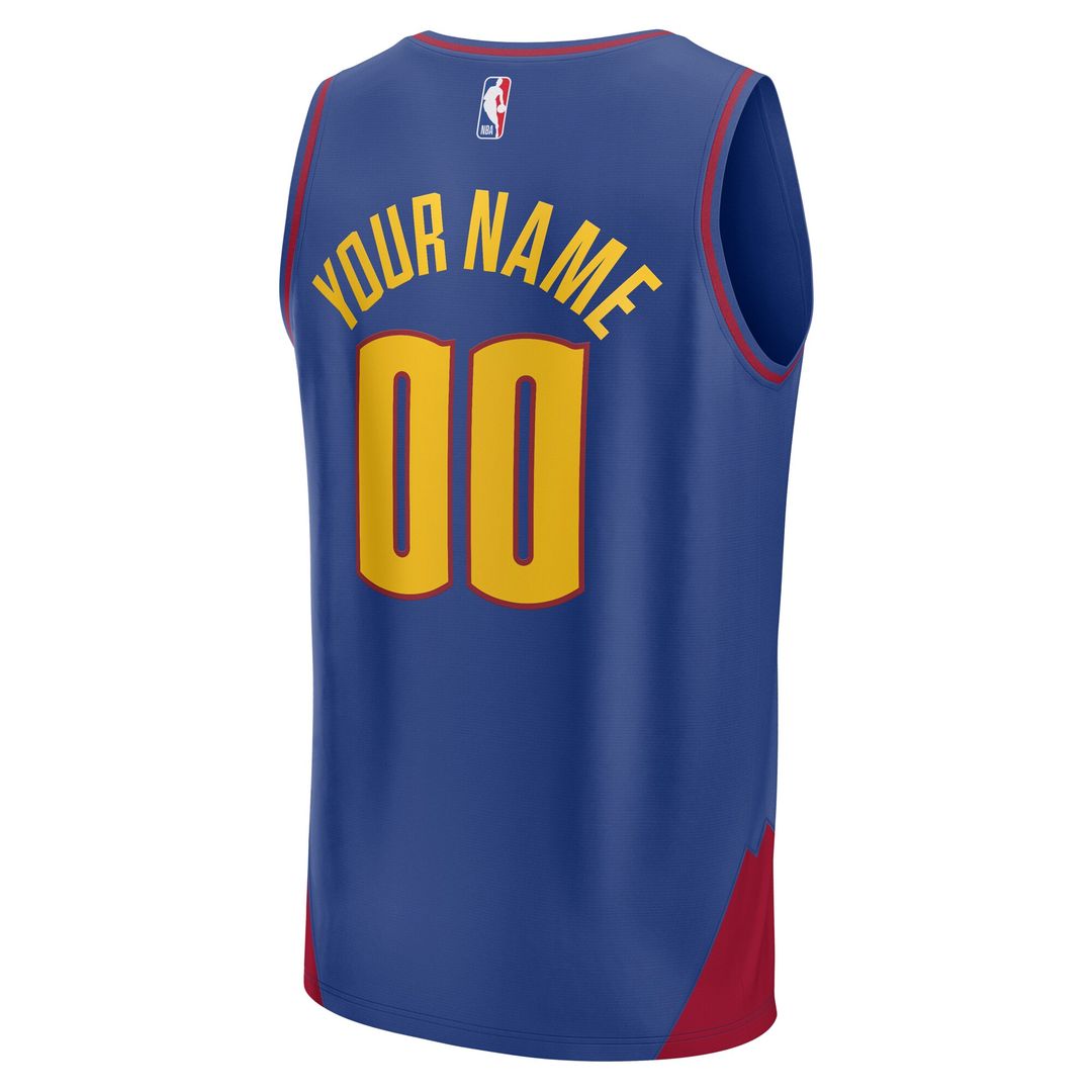 Denver Nuggets Fanatics Youth Fast Break Replica Custom Jersey - Statement Edition - Blue Team Jersey Sports Fan Apparel