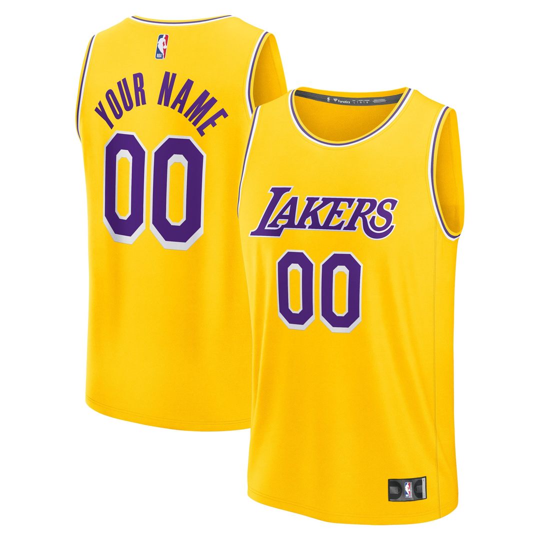 Los Angeles Lakers Fanatics Fast Break Custom Jersey - Icon Edition - Gold Team Jersey Sports Fan Apparel