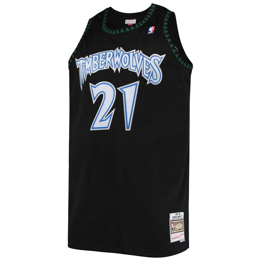 Minnesota Timberwolves Kevin Garnett Mitchell & Ness 1997/98 Big & Tall Hardwood Classics Swingman Jersey - Black Team Jersey Sports Fan Apparel