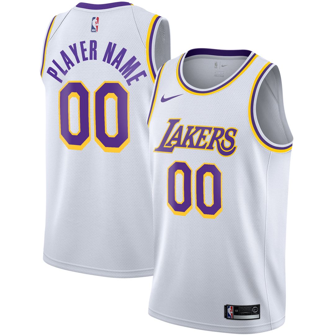 Los Angeles Lakers Nike 2020/21 Swingman Custom Jersey - Association Edition - White Team Jersey Sports Fan Apparel
