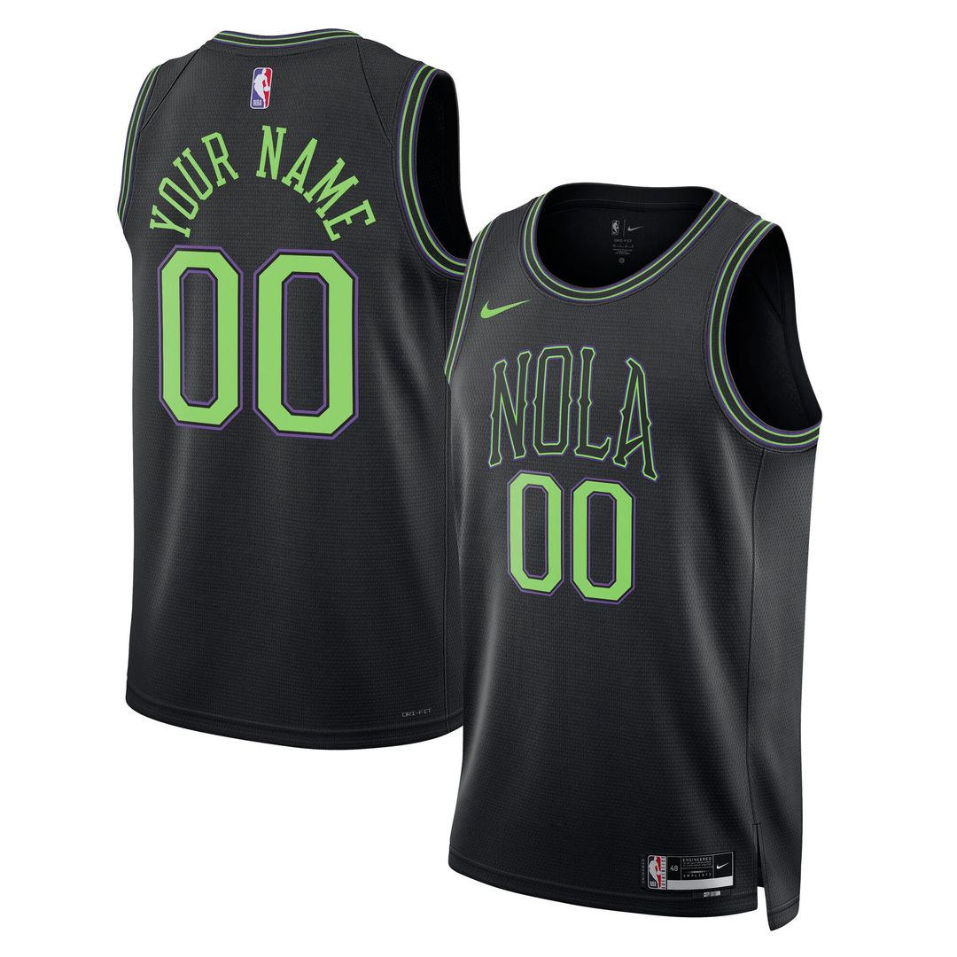 New Orleans Pelicans Nike Unisex 2025/26 City Edition Swingman Custom Jersey - Black Team Jersey Sports Fan Apparel