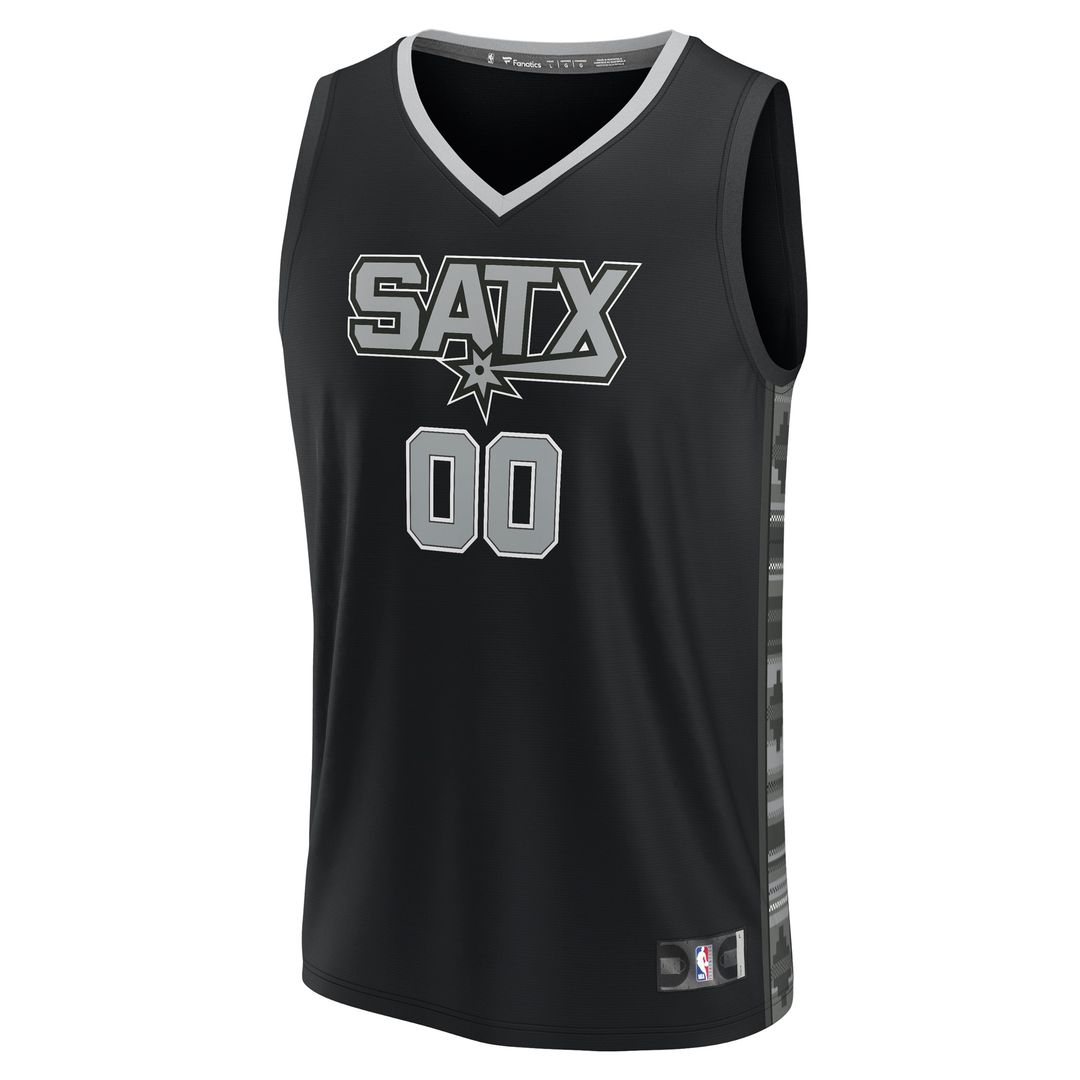 San Antonio Spurs Fanatics Fast Break Custom Replica Jersey - Black - Statement Edition Team Jersey Sports Fan Apparel