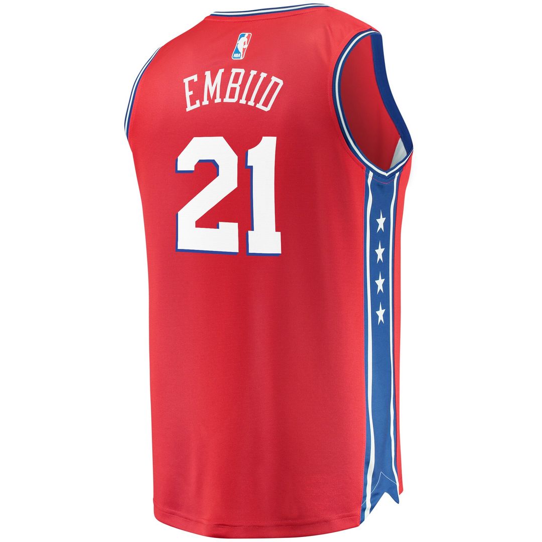 Philadelphia 76ers Joel Embiid Fanatics Youth 2019/20 Fast Break Replica Player Team Jersey - Statement Edition - Red Team Jersey Sports Fan Apparel