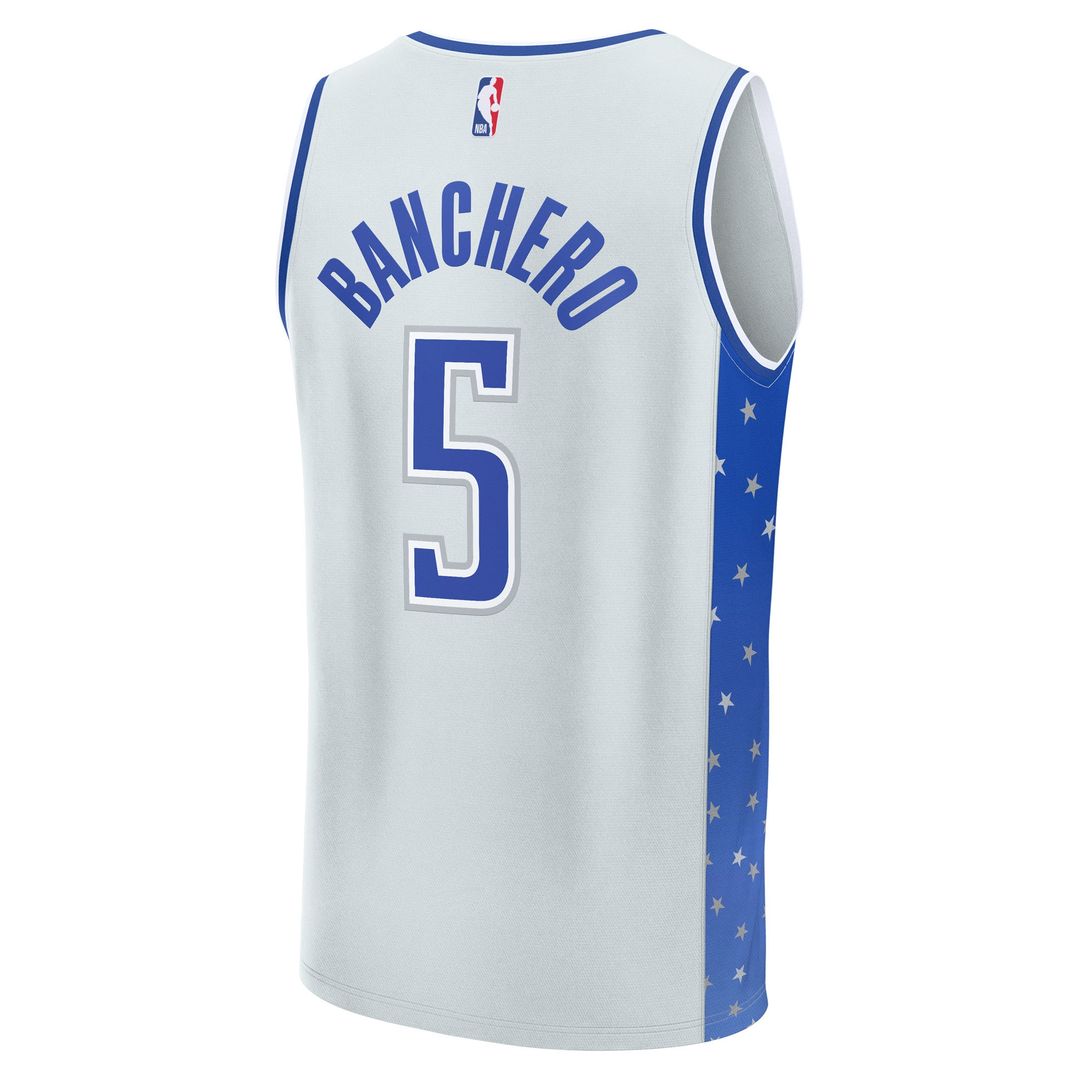 Orlando Magic Paolo Banchero Fanatics Youth 2025/26 City Edition Fast Break Jersey - Silver Team Jersey Sports Fan Apparel