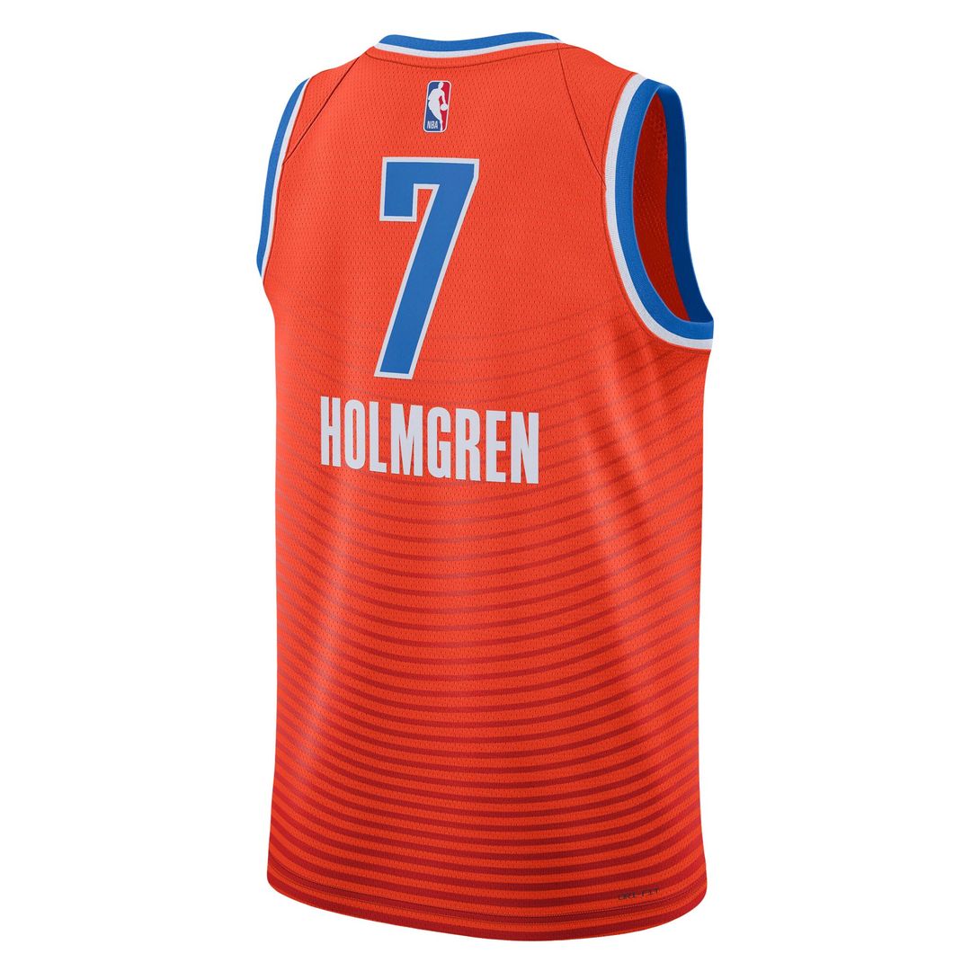 Oklahoma City Thunder Chet Holmgren Jordan Brand Unisex Swingman Jersey - Statement Edition - Orange Team Jersey Sports Fan Apparel
