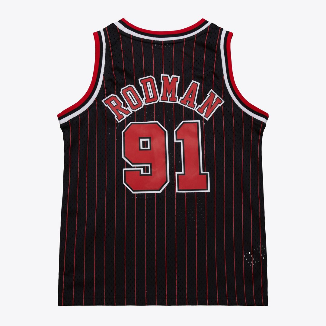Chicago Bulls Dennis Rodman Youth 1995/96 Swingman Jersey - Black Team Jersey Sports Fan Apparel