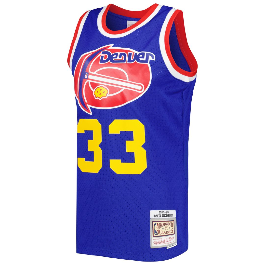 Denver Nuggets David Thompson Mitchell & Ness Hardwood Classics 1975/76 Swingman Jersey - Royal Team Jersey Sports Fan Apparel