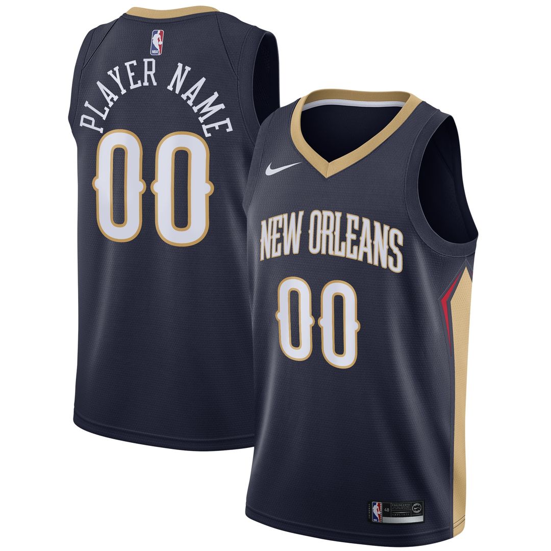 New Orleans Pelicans Nike Swingman Custom Jersey Navy - Icon Edition Team Jersey Sports Fan Apparel