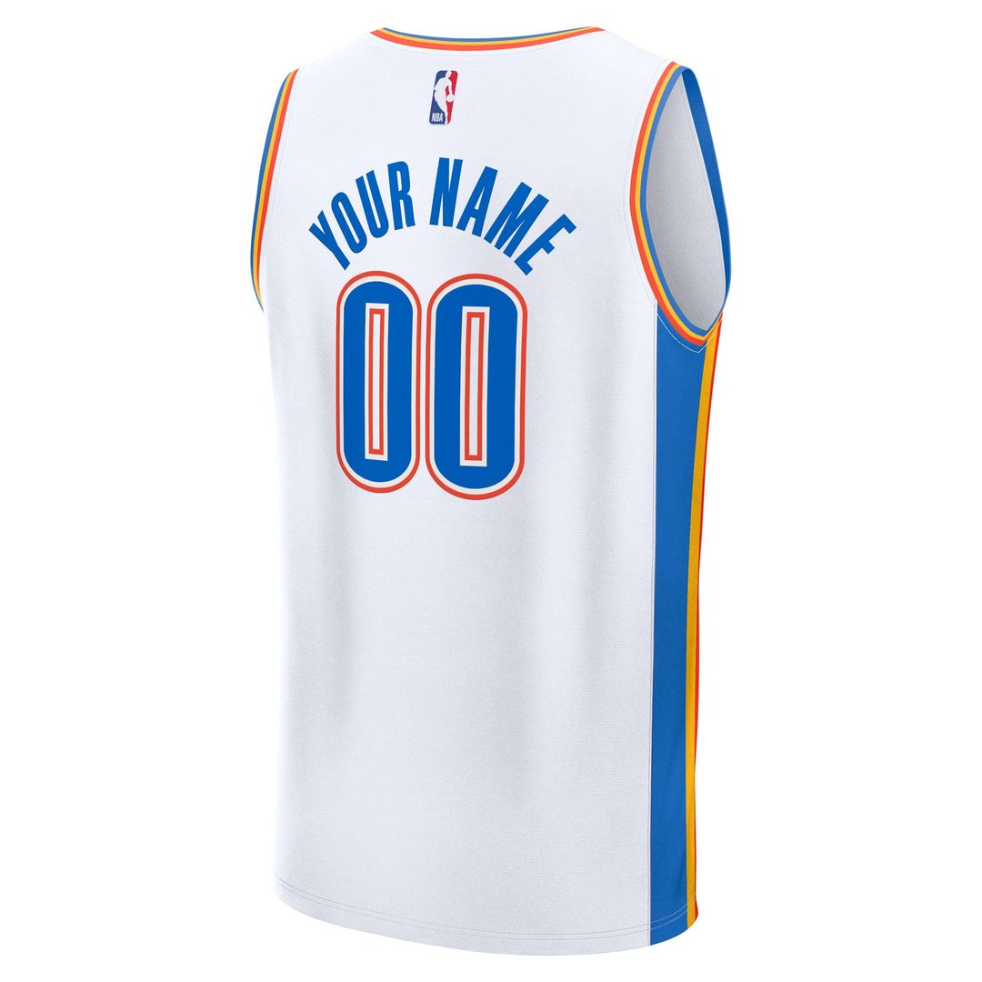 Oklahoma City Thunder Fanatics Fast Break Custom Jersey - Association Edition - White Team Jersey Sports Fan Apparel