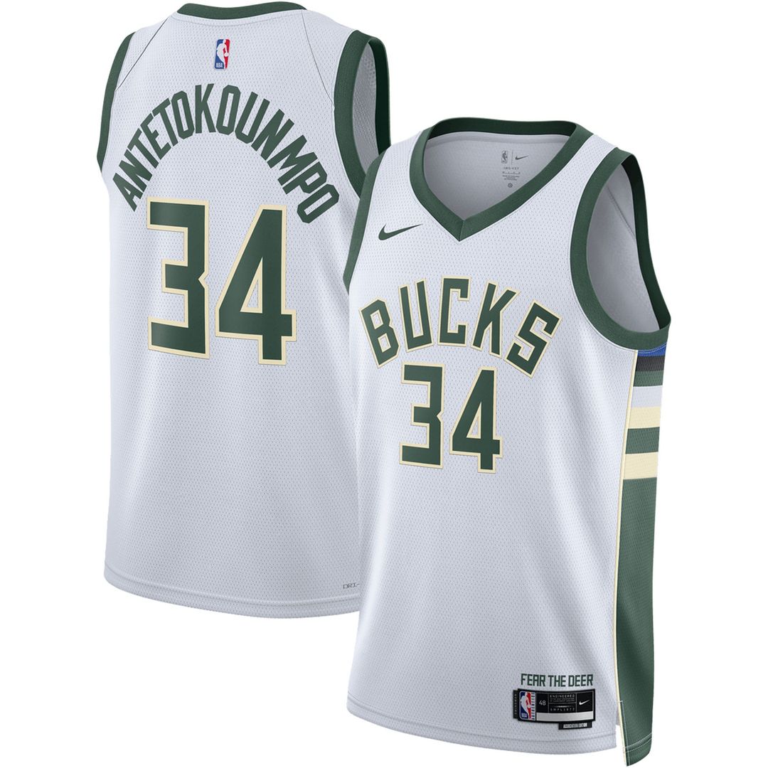 Milwaukee Bucks Giannis Antetokounmpo Nike Unisex Swingman Jersey - Association Edition - White Team Jersey Sports Fan Apparel