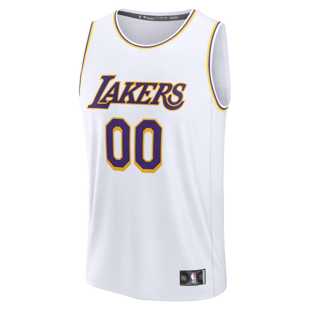 Los Angeles Lakers Fanatics Youth Fast Break Custom Replica Jersey - White - Association Edition Team Jersey Sports Fan Apparel