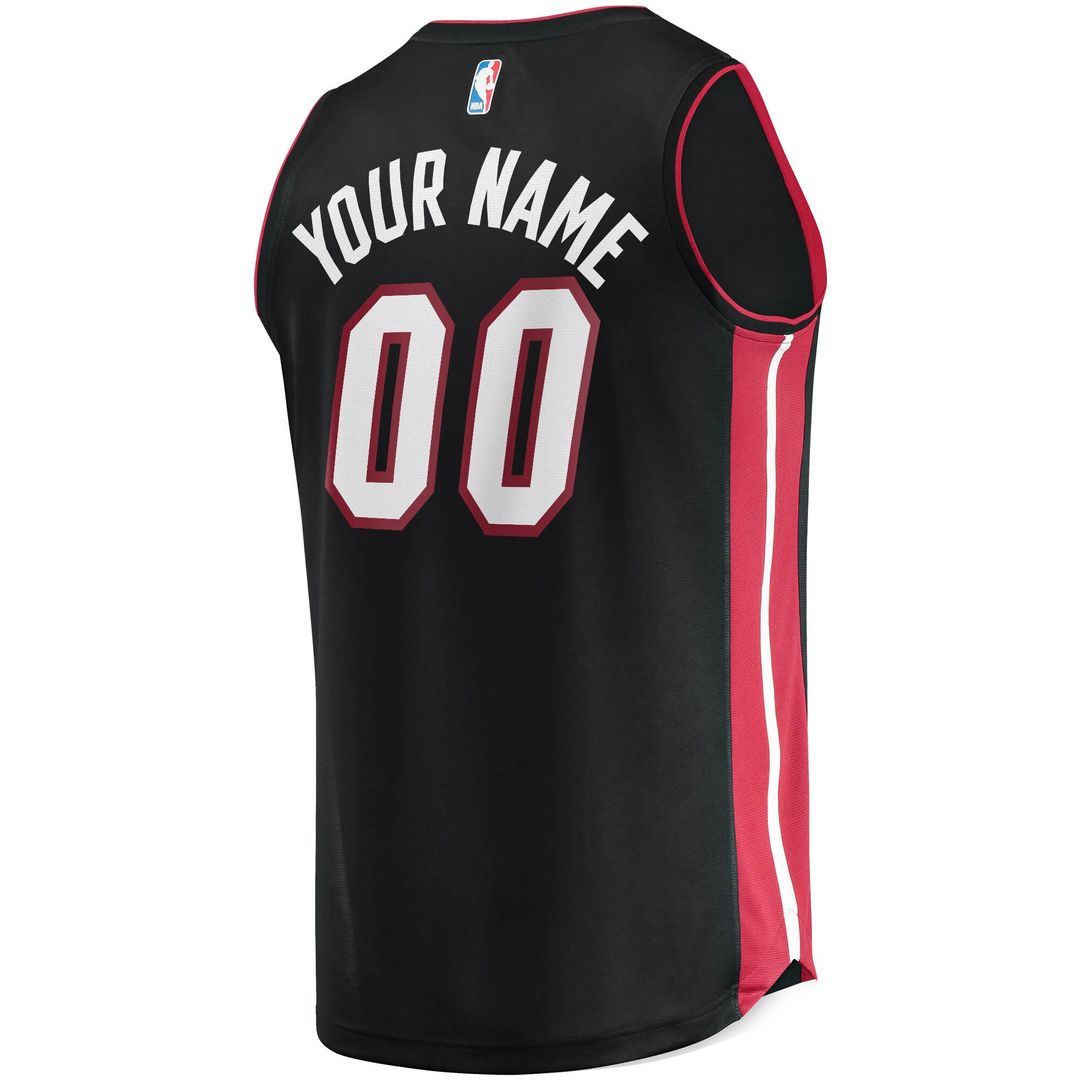 Miami Heat Fanatics Fast Break Custom Replica Jersey Black - Icon Edition Team Jersey Sports Fan Apparel