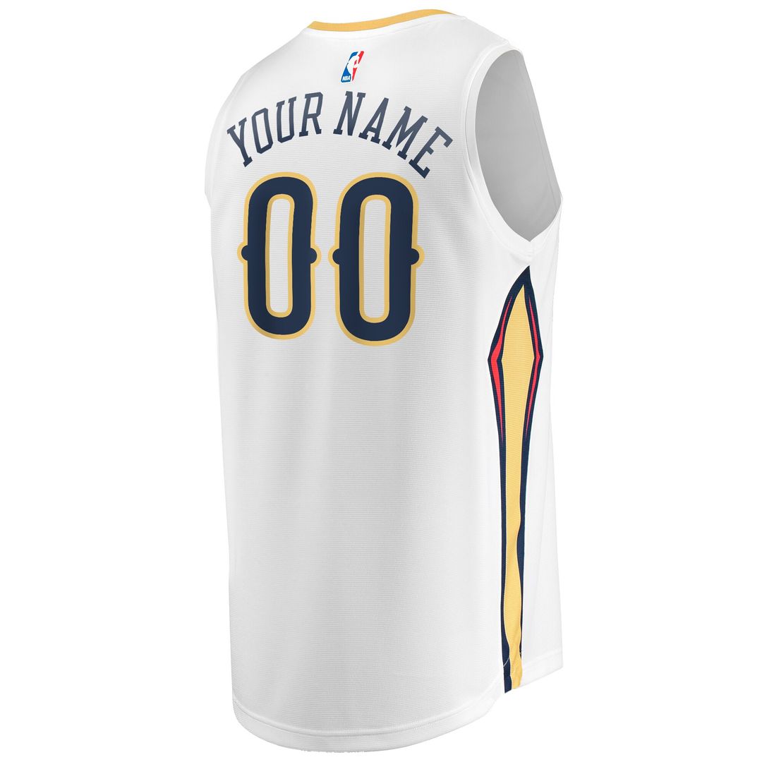 New Orleans Pelicans Fanatics Youth Fast Break Replica Custom Jersey - Association Edition - White Team Jersey Sports Fan Apparel